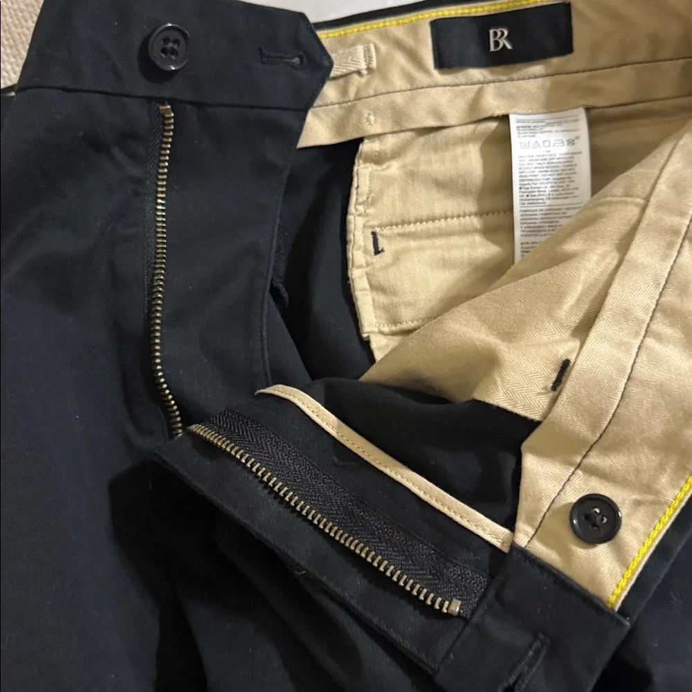 Banana Republic Men's black chino Pants tapered 36X32 casual office grandpa Y2K